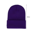 thumbnail image 4 of Beanie Elastic Warm Woolen Yarn Roll up Edge Skull Cap for Spring, 4 of 11