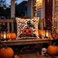 thumbnail image 2 of Halloween Pillow Covers 18x18 Imitation Embroidery Linen Throw Pillow Cases, Decorative Couch Pillow Covers for Sofa Bedroom Living Room, Natural Linen Halloween Decor by OVFUIZ, 2 of 7