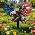 thumbnail image 4 of Leutsin Metal Rooster Decor, Vintage Chicken Outdoor Statue with Stake, Weather Resistant Standing Rooster Sculpture for Garden, Patio, Lawn, Backyard, 4th of July Independence Day Home Decor, 4 of 7