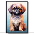 thumbnail image 2 of Thuan Pekingese Art Funny Dog Canvas Wall Art Watercolor Animal Cute Puppy Painting Canvas Prints for Farmhouse Kitchen Bedroom Bathroom Decor Framed and Ready to Hang, 2 of 6