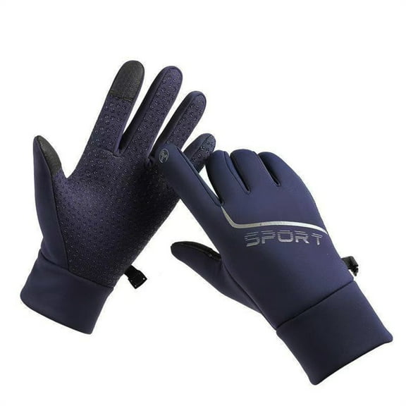 Hvmvliv Winter Gloves Men Winter Touchs Screen Gloves Outdoor Warm Gloves with Thermal Soft Knit Lining Non-Slip Gloves Windproof Water-Proof Sports Winter Gloves Blue