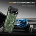 thumbnail image 5 of for Google Pixel 9 Pro XL Armor Case with Camera Cover Stand, Shockproof Protection Support Magnetic Wireless Charger Rugged Cover for Google Pixel 9 Pro XL, Support Car Magnetic Holder - Armygreen, 5 of 8