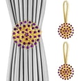 thumbnail image 1 of Crystal Curtain Tiebacks, 2 Pack Star Style Curtain Holdbacks Diamond Clips with Stretchy Wire Rope for Home Office Decoration, 1 of 7