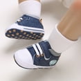 thumbnail image 4 of Dpytoraw Spring And Summer Children Baby Toddler Shoes Boys And Girls Flat Soles Light Soft Comfortable Solid Color Canvas Hook Loop Baby Walking Shoes Size Blue 1/11, 4 of 5