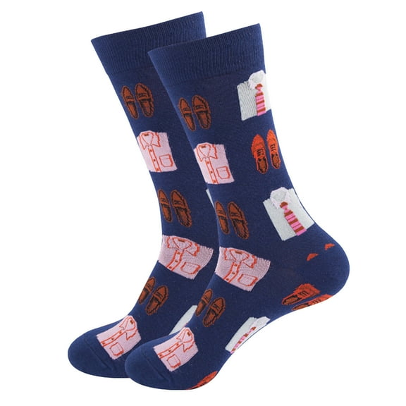 Lilgiuy Unisex Winter Socks Thicken Knit Vintage Casual Gifts Printed Cozy Soft Socks Gifts for Your Family or Friends