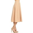 thumbnail image 3 of Women's Solid Basic Casual Elastic Waist A-line Flared Midi Skirt S-3XL, 3 of 5