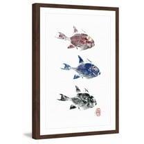 "3 Trigger Fish" Framed Painting Print