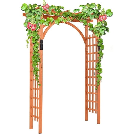 Nightcore, Wooden Garden Trellis Pergola 85 inch Arbor, Wedding Arches for Ceremony, Wood Color