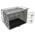 thumbnail image 6 of Floral Dog Crate Cover, Flowers with Hand Drawn Composition Spring Lovers Design Romantic Pastel Art, Easy to Use Pet Kennel Cover Small Dogs Puppies Kittens, 7 Sizes, Slate Blue Pink, by Ambesonne, 6 of 6