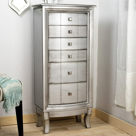 Hives & Honey Natalie Standing Jewelry Armoire - Antiqued Silver