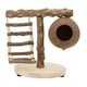 thumbnail image 1 of Soporte de juego para pájaros en T, jaula de perca para loros de mesa Natural, juguete con Base, escalera de escalada y nido de cáscara de coco, 1 of 5
