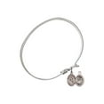 thumbnail image 2 of 7 1/4 inch Oval Eye Hook Bangle Bracelet w/ St. Sebastian / Rugby in Sterling Silver, 2 of 3