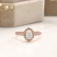 thumbnail image 5 of 14K Rose Gold Oval Shape Created Opal Petal Engagement Ring, 5 of 6