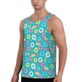 thumbnail image 2 of KLL Donut Print Men's Muscle Gym Workout Stringer Tank Tops Bodybuilding Fitness T-Shirts Tank Tops Men-Medium, 2 of 7