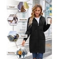 thumbnail image 7 of LVWQ Women's Long Sherpa Lined Hoodie Jacket Full Zip Fleece Sweatshirt Warm Hooded Coat with Pockets Winter Casual Tunic Outerwear, 7 of 7