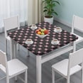 thumbnail image 3 of Black Cartoon Pink Winged Unicorn Pattern Square Fitted Tablecloth with Elastic Edge,Square Table Cover,Washable Elastic Table Cover for Home Kitchen Party Decor 34"x34", 3 of 6