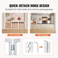 thumbnail image 3 of KFFKFF 24x60 inch Free Standing Dog Gate Freestanding Pet Gate Foldable White, 3 of 9