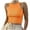 Orange, variant on Tank Tops for Women Summer Casual Pit-Strip Round Neck Short Ribbed Sleeveless T-Shirt Coffee L