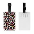 thumbnail image 2 of Luggage Tags for Suitcases, Rainbow flowers Leather Bag Luggage Tags ID Label Tags Privacy Protection Travel Bag Labels, 2 of 6