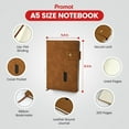 thumbnail image 7 of Promot PU Leather Notebook with Pen - A5 Lined Daily Journals for Writing - Brown, 7 of 7