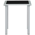 thumbnail image 4 of vidaXL Patio Table Black and Silver 16.1"x16.1"x17.7" Steel and Glass, 4 of 4