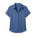 thumbnail image 7 of IUYRTFE Women's Short Sleeve Collared Button Down Shirt Relaxed Fit Stretch Casual Summer Blouse, 7 of 7