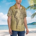 thumbnail image 5 of Bixox Men's Hawaiian Shirts Men's Vintage World Map Print Short-Sleeve Shirt-Large, 5 of 8