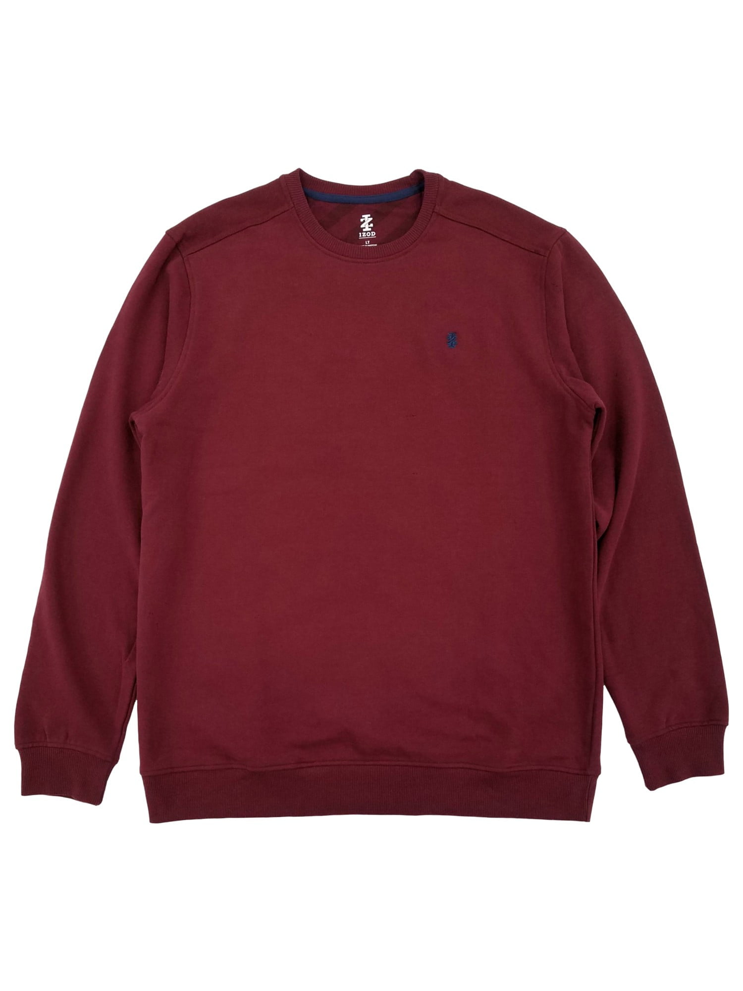 Izod Mens Burgundy Long Sleeve Fleece Crewneck Sweat Shirt Sweatshirt 3XL