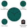 thumbnail image 5 of Wall Clock Aventurine Green Clocks PVC Silent Non-Ticking Battery Operated Decorative Simple Style Round Clock for Home Living Room Kitchen Bedroom Office School Wall Decor 14 Inch, 5 of 9