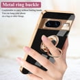 thumbnail image 4 of Compatible with Google Pixel 8 Case with Ring Holder Black, Aesthetic Slim Google Pixel 8 Phone Case Silicone Soft Cover Shockproof Luxury with Kickstand (Black), 4 of 14