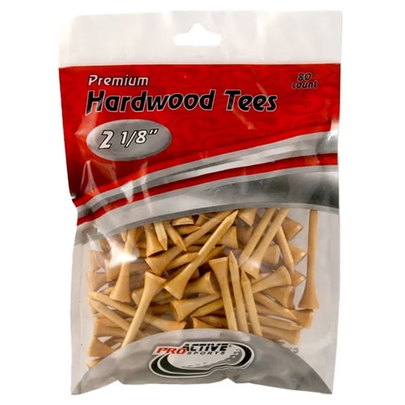 ProActive Sports Golf Hardwood Natural Golf Tees New