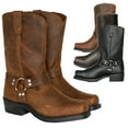thumbnail image 3 of Retro Cowboy Boots Men Mid Calf Western Boots Men Pu Leather Boots Slip On Shoes, 3 of 6