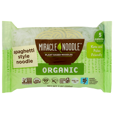 Miracle Noodle Organic Shirataki Spaghetti Shirataki Pasta, 7 oz