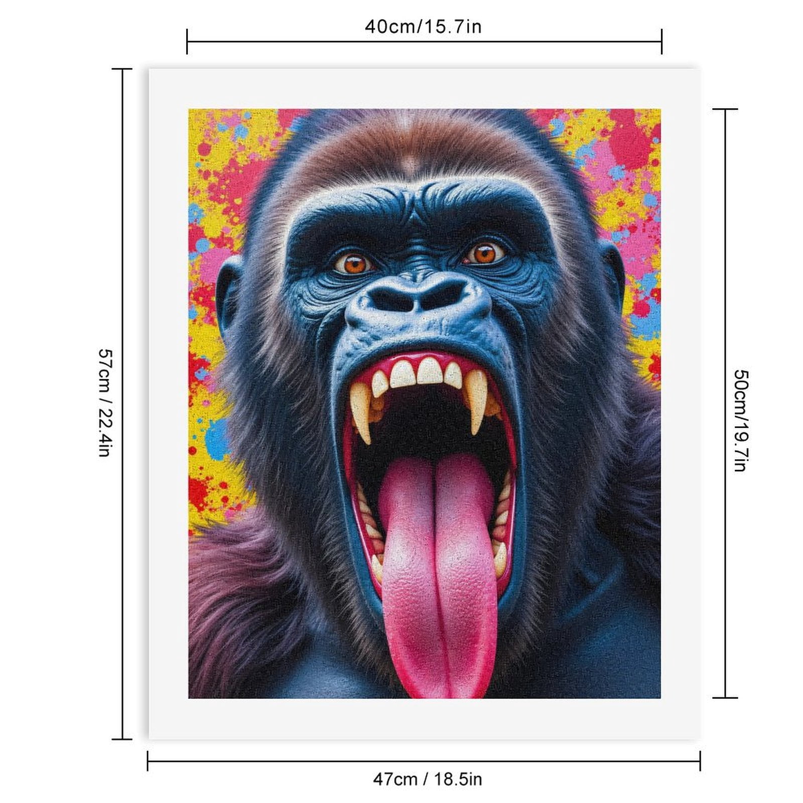 Paint By Numbers Kit for Adults Beginner - Colorful Gorilla Art Expression DIY Canvas Painting Kits for Adults, Frameless Paint By Number for Adults for Home Wall Decor 16x20 Inch