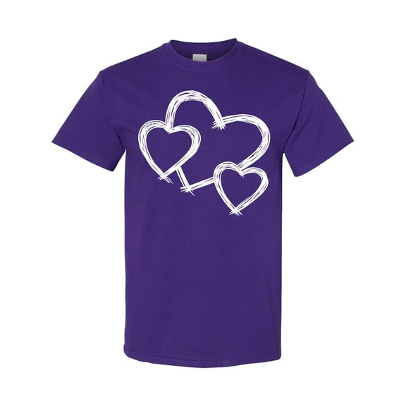 Inktastic Three White Hearts T-Shirt
