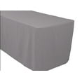 thumbnail image 3 of 4' ft Fitted Polyester Tablecloth SLIT BACK TableCover Trade show Booth 18 COLOR", (Color: Grey), 3 of 3