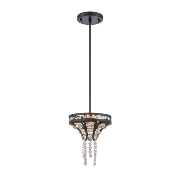 Elk Home Fantania 8-inch Wide 2-Light Mini Pendant in Matte Black