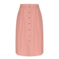 thumbnail image 4 of cocolona Womens Skirts for Women Summer Elastic Waist Button Pleated Flowy Midi Skirts Fashion Casual Loose Beach Vacation Skirts with Pockets M, 4 of 6