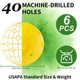 thumbnail image 4 of Lockways 6-Pack Pickleball Balls – 40-Hole Indoor/Outdoor with Bag, Balanced High Bounce, for Tournament Play, 4 of 8