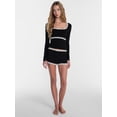 thumbnail image 2 of No Boundaries Sleep Lace Top with Long Sleeves, Women’s XXS-3X, 2 of 5