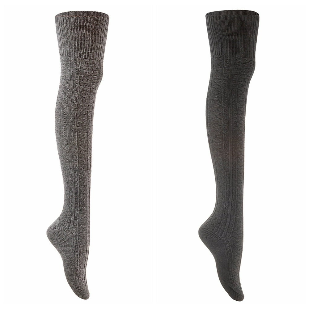 Meso - Meso Women's 2 Pairs Awesome Thigh High Cotton Socks ...
