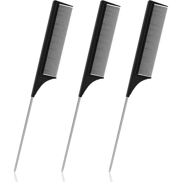 Peine de cola antiestático PCS, peine de fibra de carbono, peine de peinado, peine de separación, peine de cola de rata, peine de peluquería para mujeres y hombres