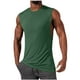 thumbnail image 2 of pstuiky Camiseta sin mangas para hombre, Camiseta deportiva de color liso de alta elasticidad para hombre, cuello redondo, sin mangas, para fitness y musculación. Camisas de hombre m, 2 of 6
