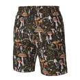 thumbnail image 6 of Uemuo Mushroom Garnish Pattern Men's Swim Trunks Hawaiian Beach Bathing Suit Swimsuits Beach Quick-Dry Shorts with Pockets-Medium, 6 of 9