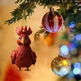 thumbnail image 4 of Christmas Rooster Ornaments Hanging Chicken Decorations Cute Christmas Tree Ornaments for Home Office Party, 4 of 6