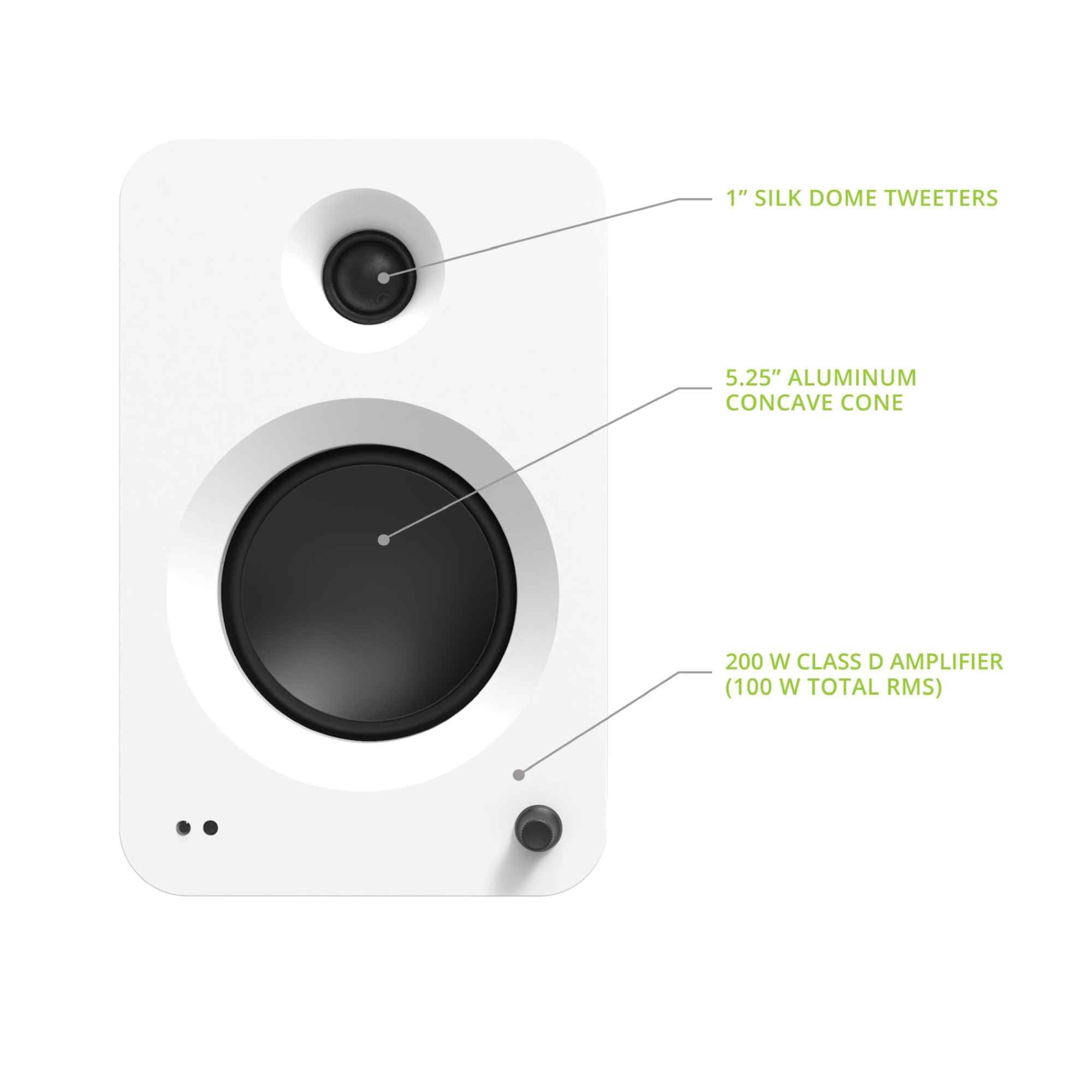 Kanto Ren Powered Speaker System (white) + Kanto SUB8 Powered 8in Subwoofer(white)
