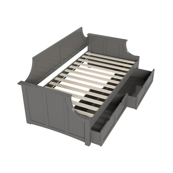 AFI Cambridge Twin Wood Daybed with Set of 2 Drawers in Grey