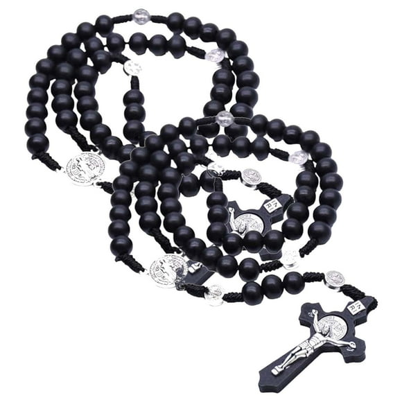 Rosarios de cuentas VentDepot CatholicDivin01 2Pzas 45cm 10mm madera negro