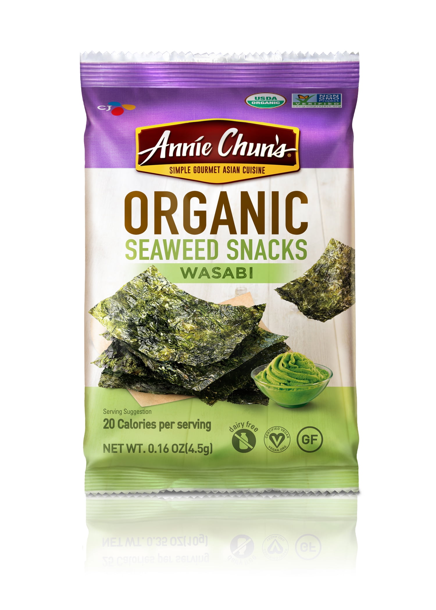 Photo 1 of Annie Chun's Organic Wasabi Seaweed Snack 0.16 oz 12ct