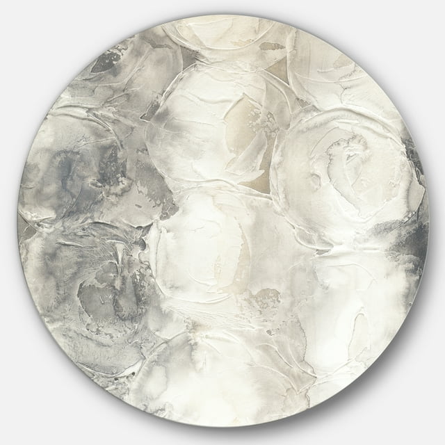 Designart 'Gray Circles I' Geometric Metal Circle Wall Art - Disc of 36
